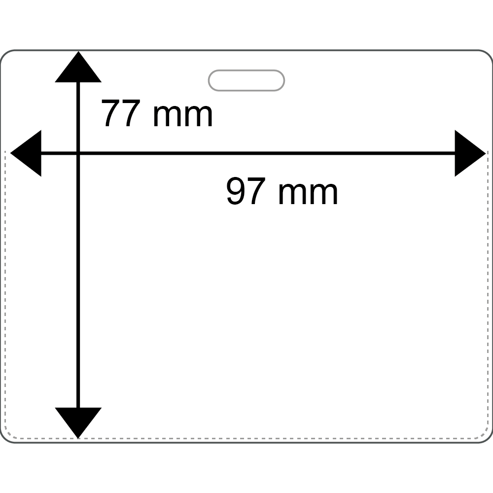Plastficka horisontell, 95 x 60mm <br> ART.NR 16023-2000