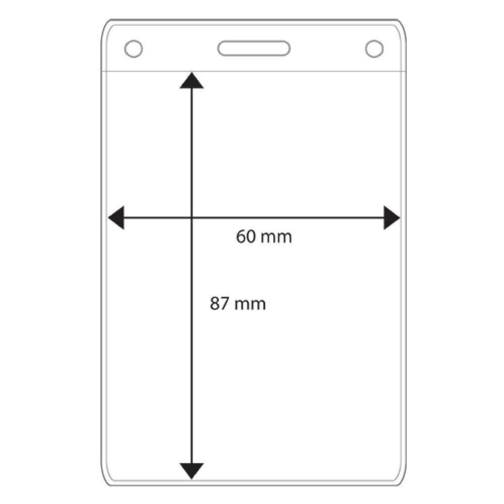 Plastficka vertikal, 60x87 mm, E80, förstärkt <br> Art.nr 16223-1000
