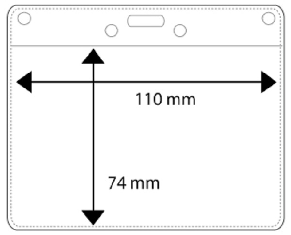 Plastficka horisontell, 110x74mm, förstärkt <br> Art.nr 16423-0000