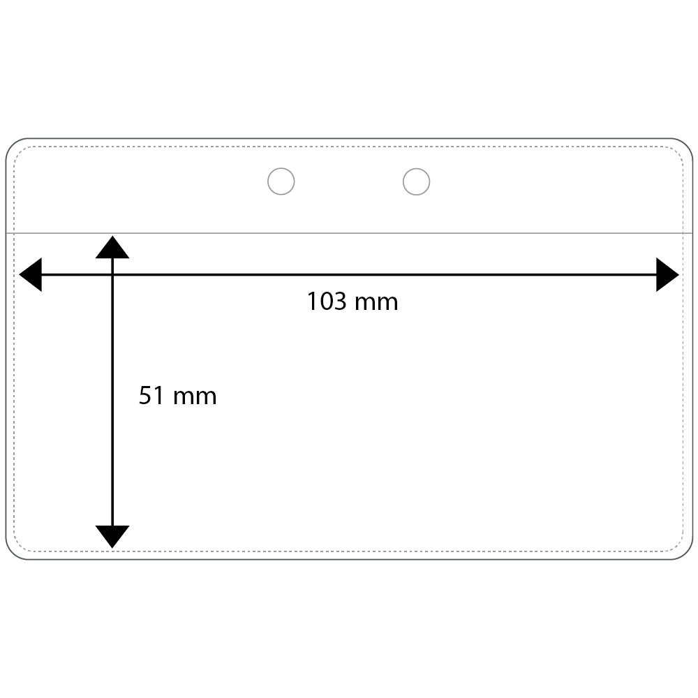 Plastficka horisontell, 103 x 51 mm <br> ART.NR 17523-0000