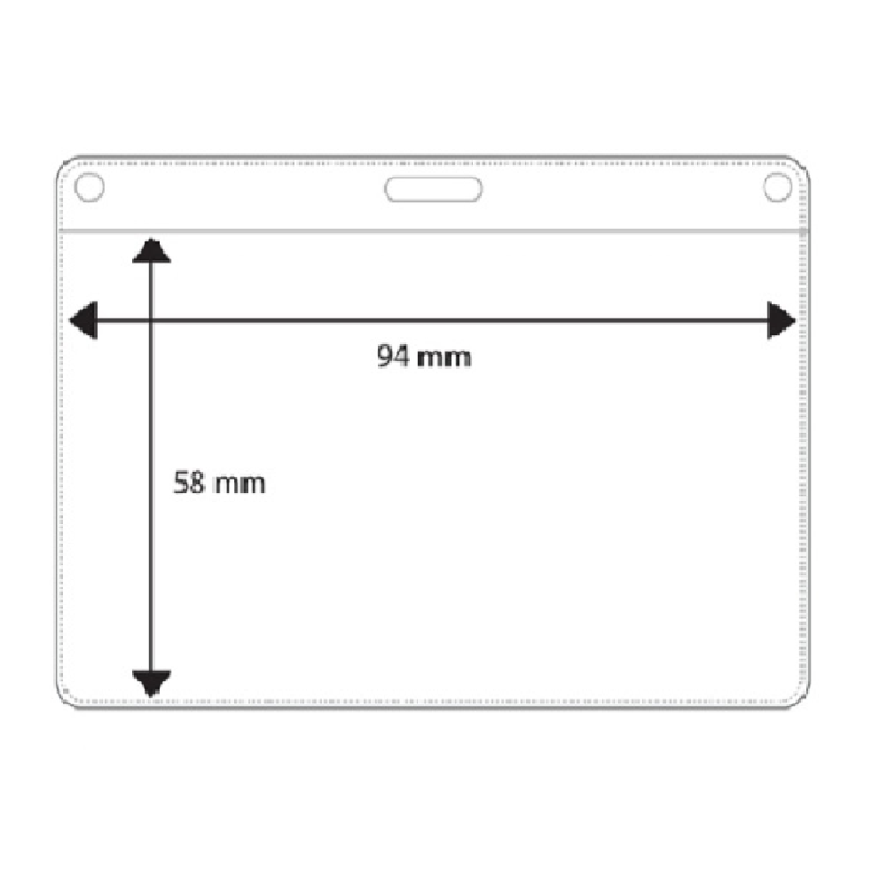 Plastficka horisontell, 94 x 58 mm, E80 <br> Art.nr 18923-0000