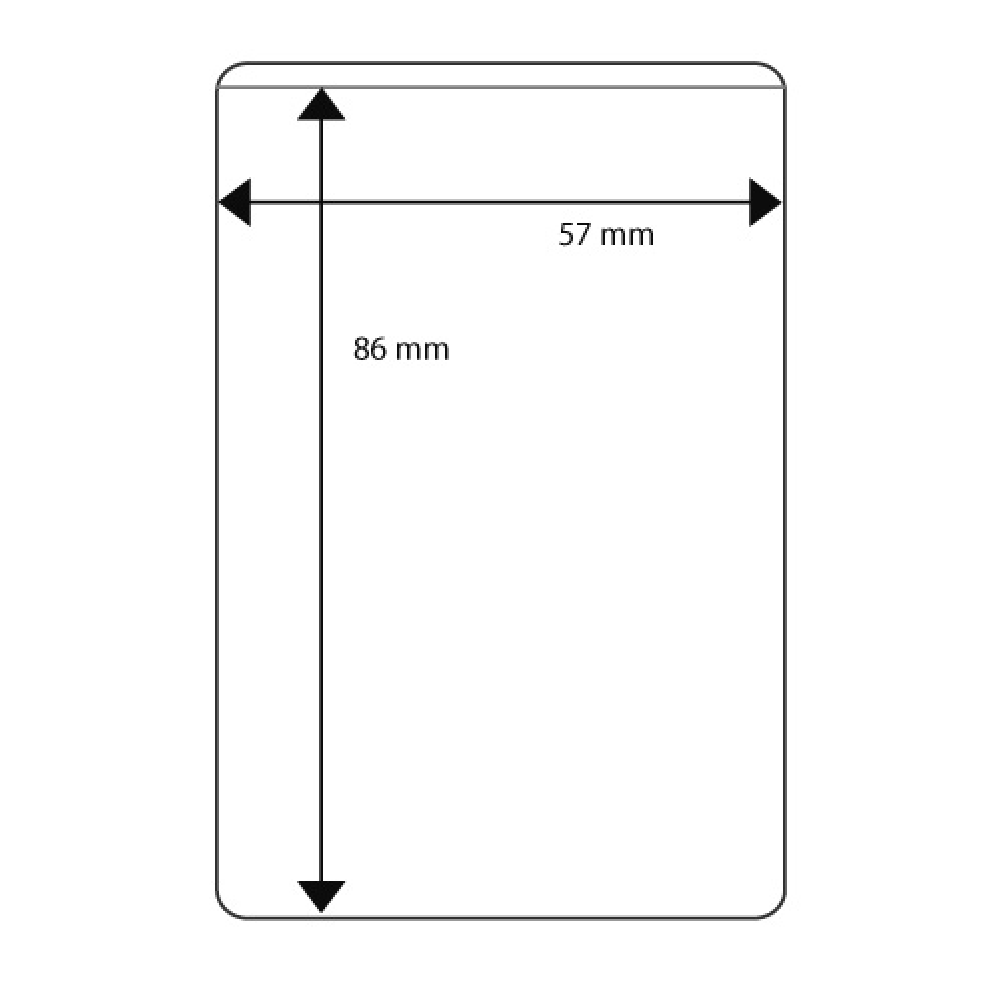 Plastficka vertikal, 57 x 86 mm, skyddsficka, PVC <br> Art.nr 19023-0000