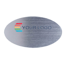 Namnbricka, Plast, Plastic Basic, oval, 62x32 mm